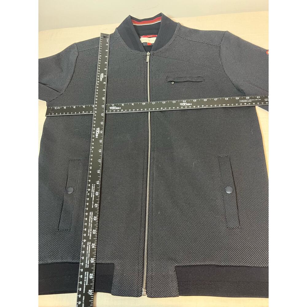 Benson & Cherry European Cotton Bomber Jacket Sweater Mens Size L Dark Blue - Picture 5 of 6
